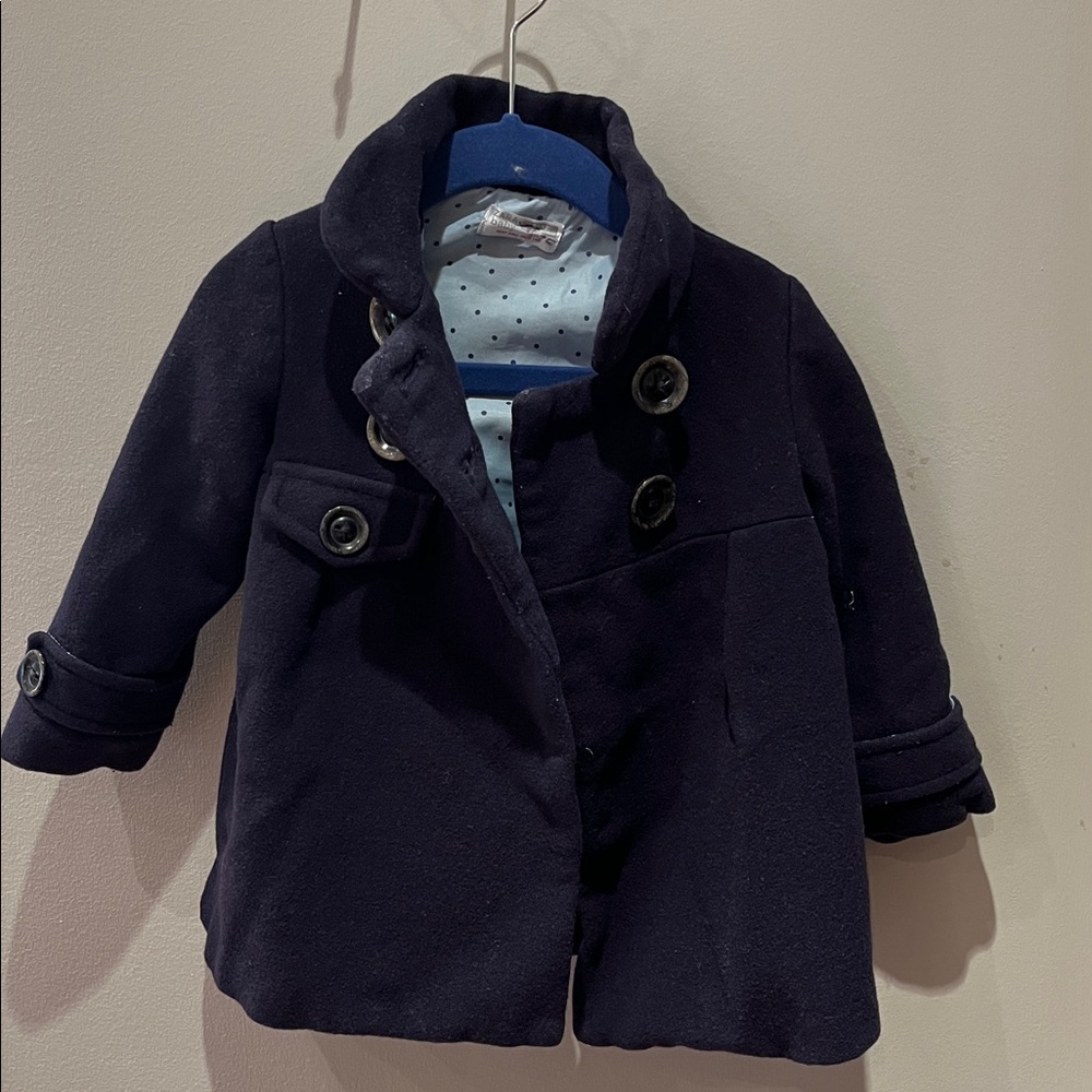 Zara Baby Navy Pea Coat - Size 9-12mos